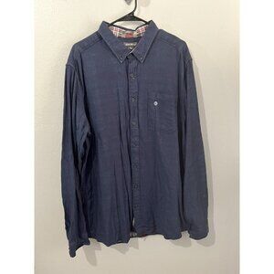 eddie bauer navy blue mens shirt treeline button down size XLT